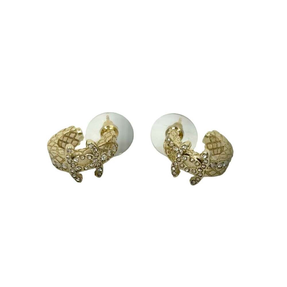 CHANEL Authentic Gold Logo Earrings - Picture 3 of 5